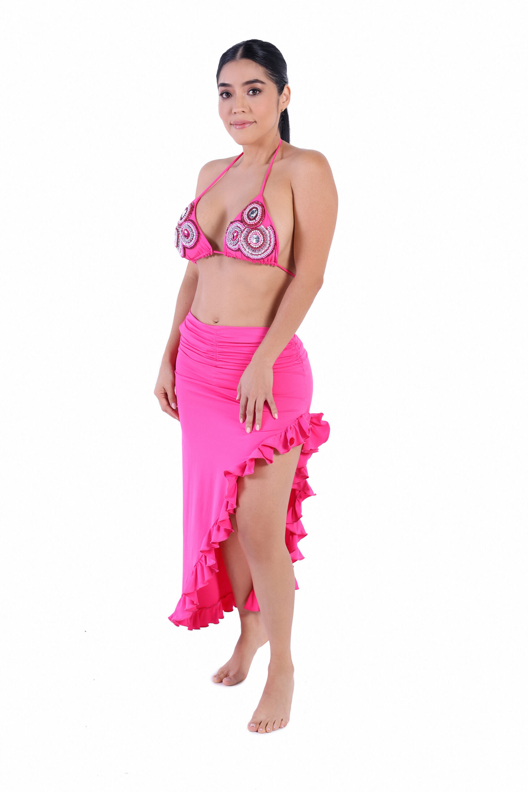 FLOWER SWIMWEAR – Hand-Embroidered Long Sarong